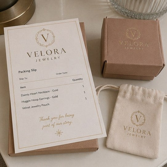 Packing slips with logo — customer photo